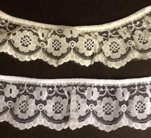 Cream gathered lace - cream, frilled