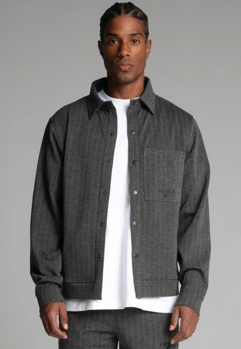 Siksilk mens grey - mens, pinstripe