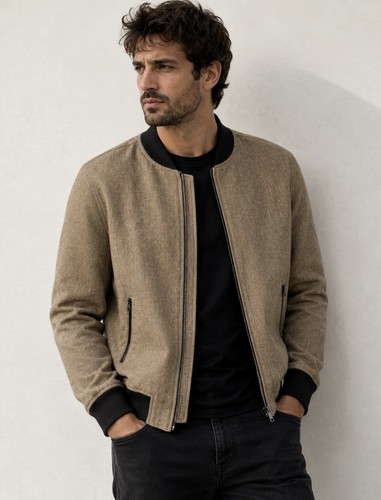 Zara man tan bomber jacket - tan,