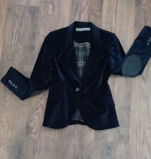 ZARA Navy Velvet Blazer with