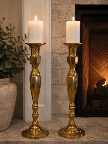 Vintage 20in brass pricket - vintage,