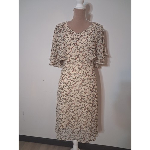 Polagram floral neck midi - floral, v-neck