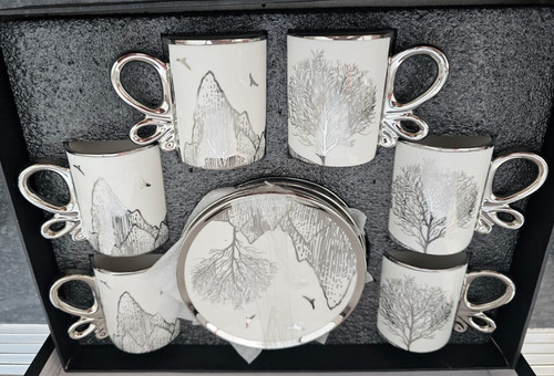 Tea set white - tea, silver