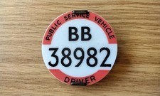 PSV Bus Drivers Badge BB 38982 Yorkshire Traffic Area
