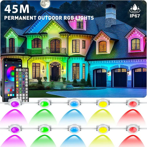 Outdoor rgb eaves lights 45m - outdoor,