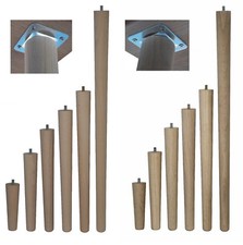 Wooden Tapered BEECH & OAK LEGS / FEET 45mm - 30mm & M8 Bolt  Leg Stool Foot