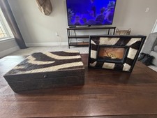 Genuine Zebra Hide Box And 4x6