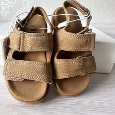 Zara Infant Sandals BNWT Tan Leather Baby Gift Suede Summer Toddler Shoes 24