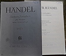 Handel Seven Sonatas for Violin & Bass Continuo Sheet Music (FC)