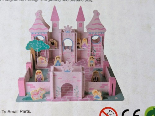 Wood pink princess castle - pink,