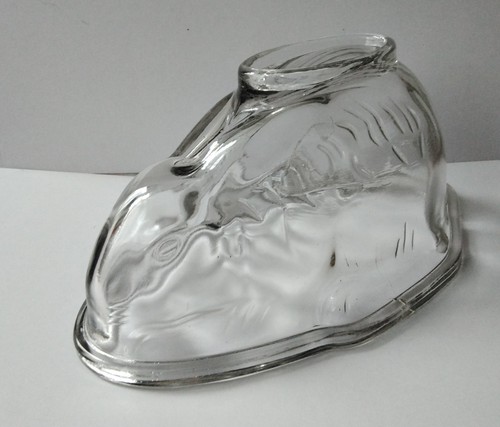 Vintage glass rabbit jelly - glass,