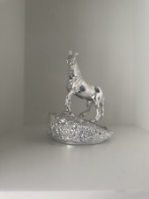 Silver rearing horse - horse, figurine