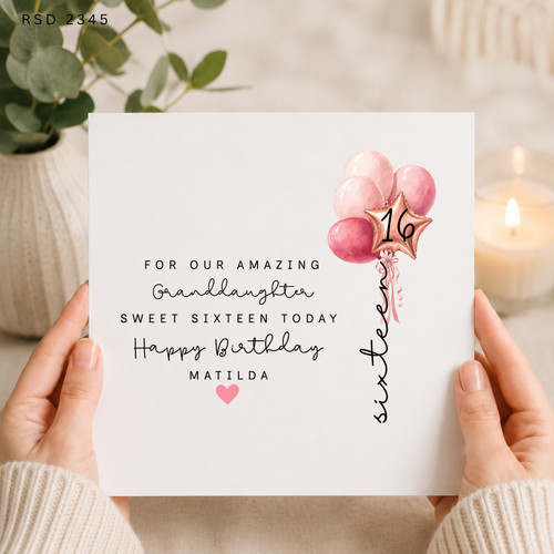 Sweet 16th birthday card - sweet,