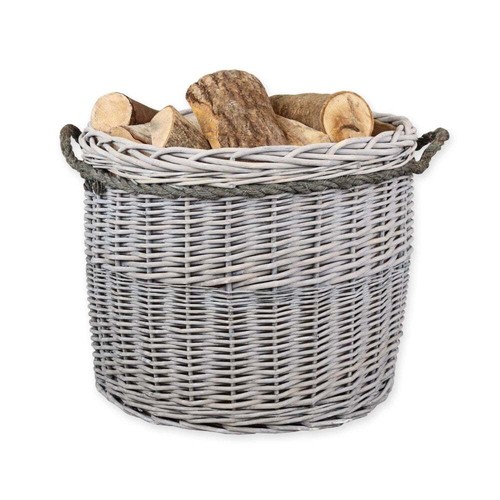 Grey wash round woven - wash, willow