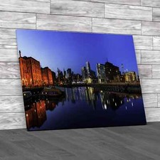 Panoramic View Of Liverpool Skyline Canvas Print Large Picture Wall Art