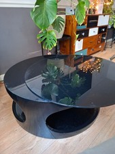large round coffee table black