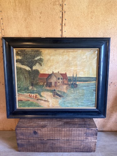 Antique naive oil painting - antique,