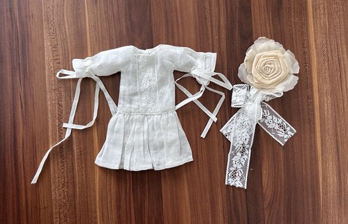 Linen dress with lace - linen,