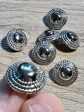 7 X Silver Round buttons 17mm