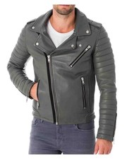 New Mens Leather Jacket real