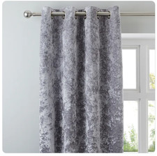 Crushed Velour Silver Eyelet