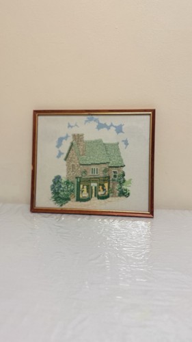Vintage framed cross stitch - framed,