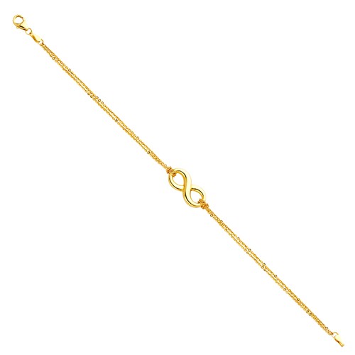 Solid 14k yellow gold - solid, infinity