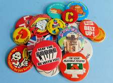 Collection of twenty vintage retro tin pin badges including two Star Wars