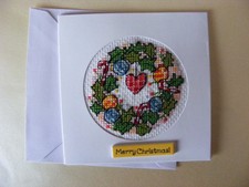 Completed Cross Stitch Wreath