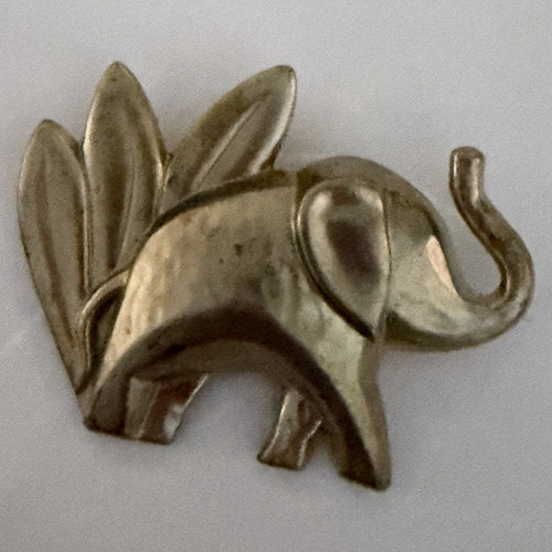 Silver tone metal elephant - metal,