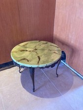 coffee table marble effect brass vintage legs Made In London