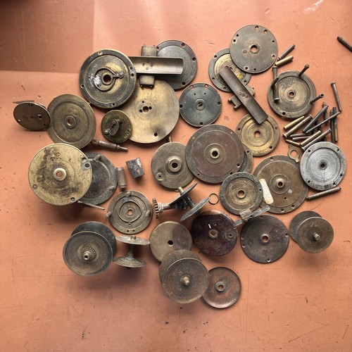Quantity old brass reel - of,