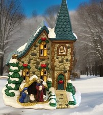 LIGHTED STONE CHURCH FOR