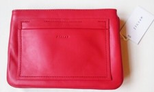 Jigsaw Tanvi Crossbody Bag coral red leather double compartment New Tags BNWT 