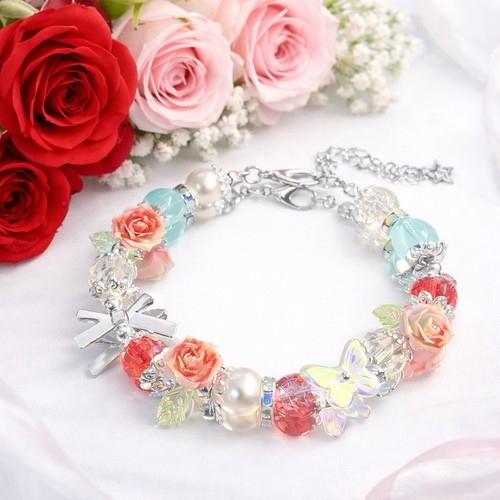 Vintage rose charm bracelet - vintage,