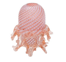 A Verre moire glass fairy lamp. Late 19th century, Nailsea type