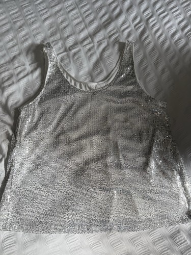 Shein silver sequin scoop - scoop, neck