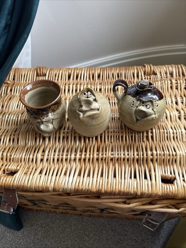 Vintage ugly face stoneware - vintage,