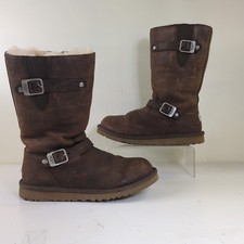 UGG Kensington 1969 Brown Boots Zip Sheepskin UK 4 EU 35