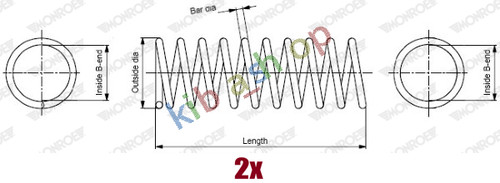 Right left coil spring - 2x,