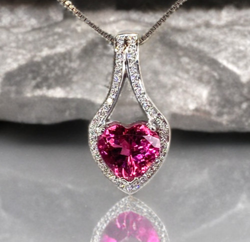 Pink tourmaline diamond - pink, &