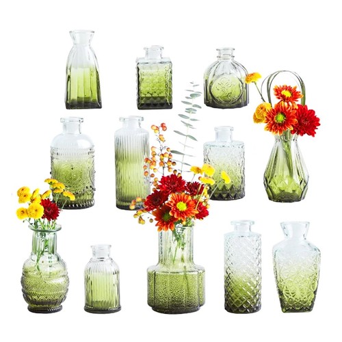 Glass bud vase set small - vase,