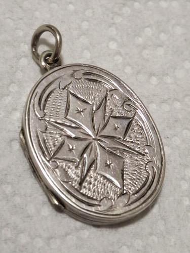 Antique solid silver engraved - antique,