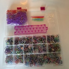 Storage Box Of Loom Bands, Plastic Tools, Fasteners, Work Frame