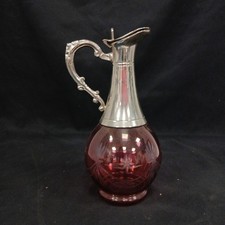 Cranberry Glass Wine Decanter Antique Quality Edwardian 27cm RMF30-MS 