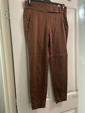Ladies Zara Size 10/M Trousers Brown/white Spotty Print Cropped Co-ord