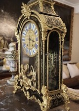 18th Century Table Clock In Guilt Bronze Mounts & Tortoise Shell