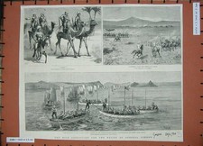 Original Old Antique Print