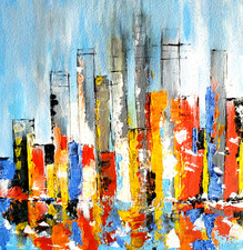 A colorful metropolis in the