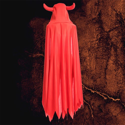 Full length red hooded cloak - length,